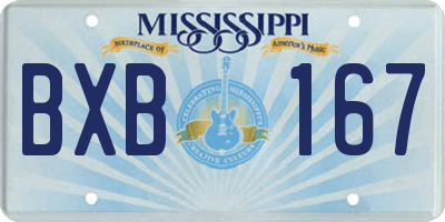 MS license plate BXB167