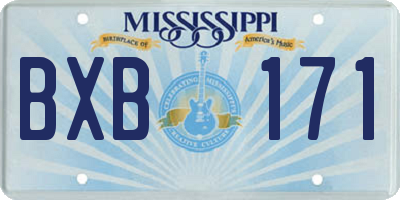MS license plate BXB171
