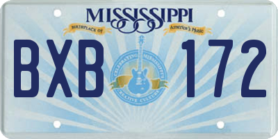 MS license plate BXB172