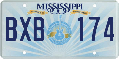 MS license plate BXB174
