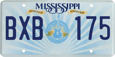 MS license plate BXB175