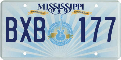 MS license plate BXB177