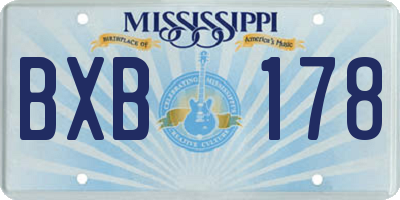 MS license plate BXB178