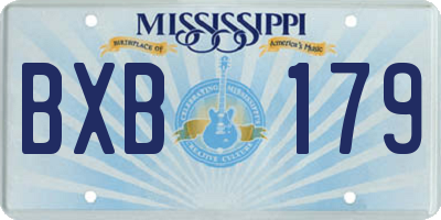 MS license plate BXB179