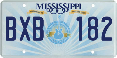 MS license plate BXB182