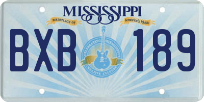 MS license plate BXB189
