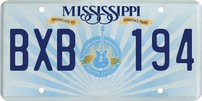 MS license plate BXB194