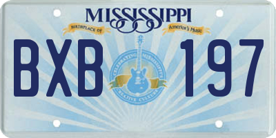 MS license plate BXB197