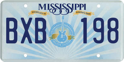 MS license plate BXB198