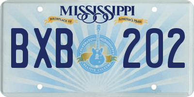 MS license plate BXB202
