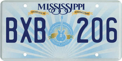 MS license plate BXB206