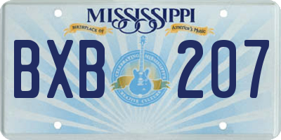 MS license plate BXB207