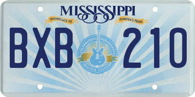 MS license plate BXB210