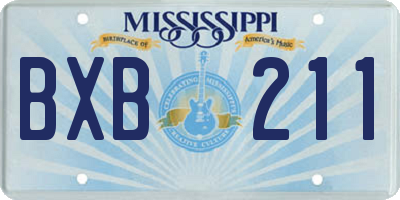MS license plate BXB211