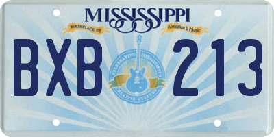MS license plate BXB213