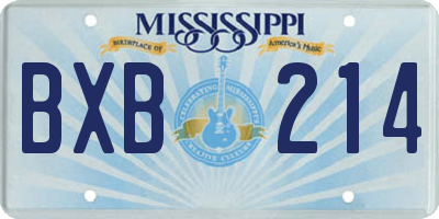 MS license plate BXB214