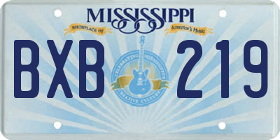 MS license plate BXB219