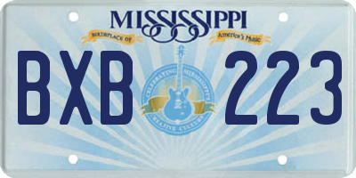 MS license plate BXB223