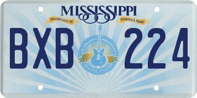 MS license plate BXB224