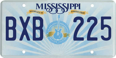 MS license plate BXB225