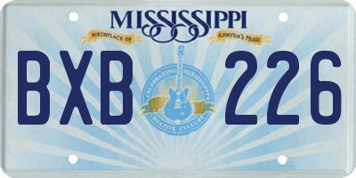 MS license plate BXB226