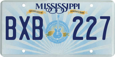 MS license plate BXB227