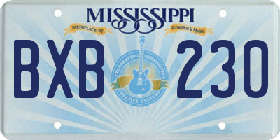 MS license plate BXB230