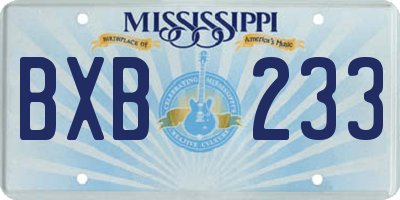 MS license plate BXB233