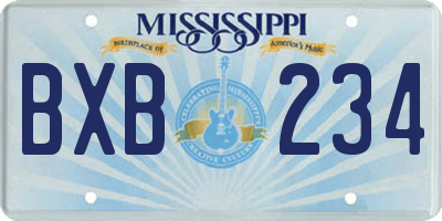 MS license plate BXB234