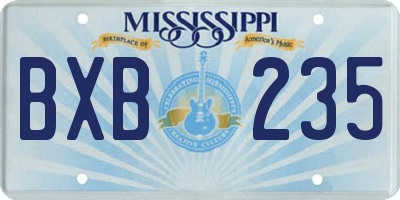 MS license plate BXB235