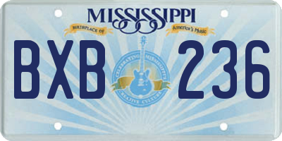 MS license plate BXB236