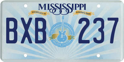 MS license plate BXB237