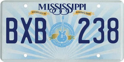 MS license plate BXB238