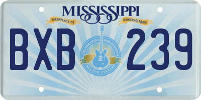 MS license plate BXB239
