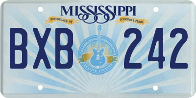 MS license plate BXB242