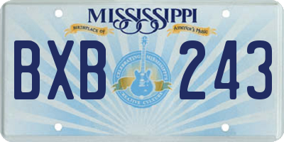 MS license plate BXB243