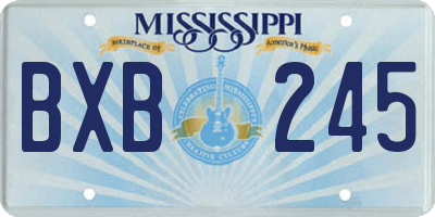 MS license plate BXB245