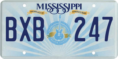 MS license plate BXB247