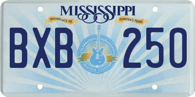 MS license plate BXB250