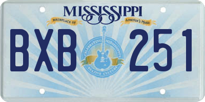 MS license plate BXB251