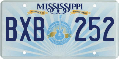 MS license plate BXB252