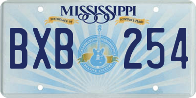 MS license plate BXB254