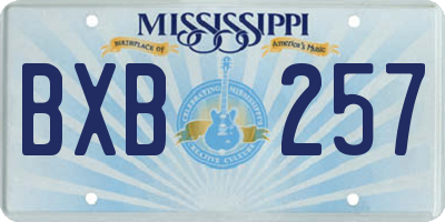 MS license plate BXB257