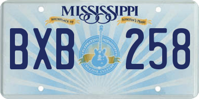 MS license plate BXB258