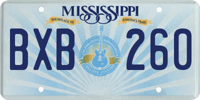 MS license plate BXB260