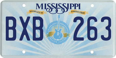 MS license plate BXB263
