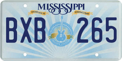 MS license plate BXB265