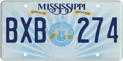 MS license plate BXB274