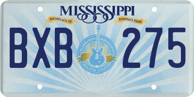 MS license plate BXB275