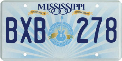 MS license plate BXB278